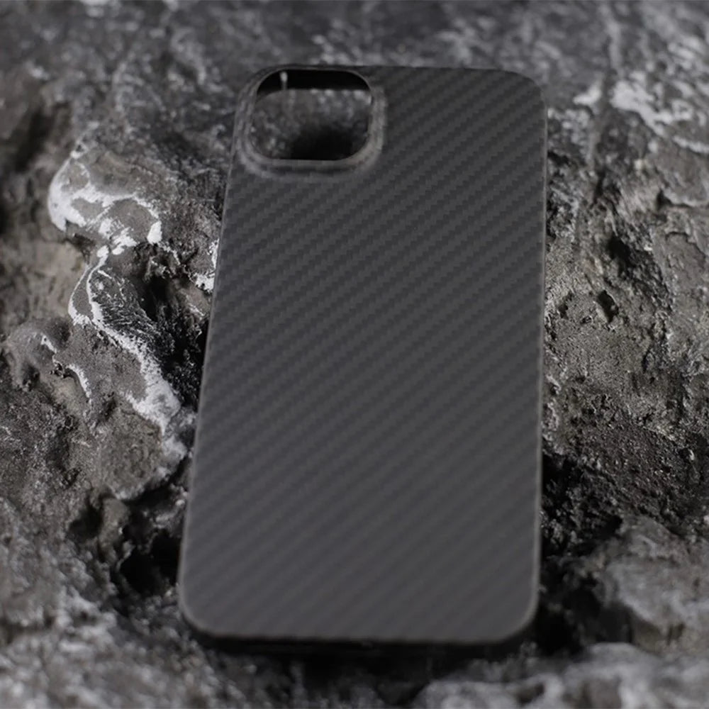 For iPhone 16 Pro Max Magnetic Case 1500D Coarse Texture Aramid Fiber Phone Cover (Big Lens Hole) - Black - 5