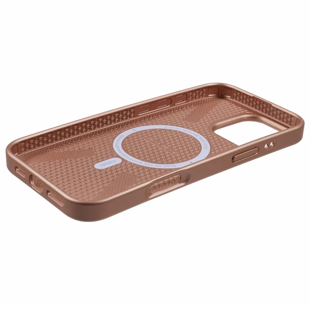X-LEVEL For iPhone 16 Pro Case Compatible with MagSafe Honeycomb Inner TPU Back Cover - Titanium Gold - 5