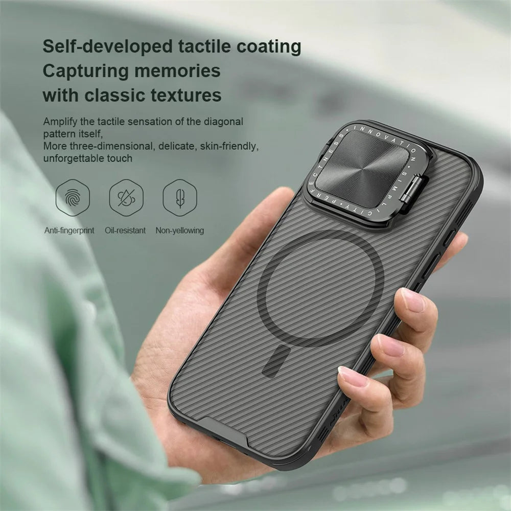 NILLKIN Camshield Prop Magnetic Translucent Series for iPhone 16 Pro Max Case Compatible with MagSafe TPU+PC Phone Cover with Camera Lid - 6