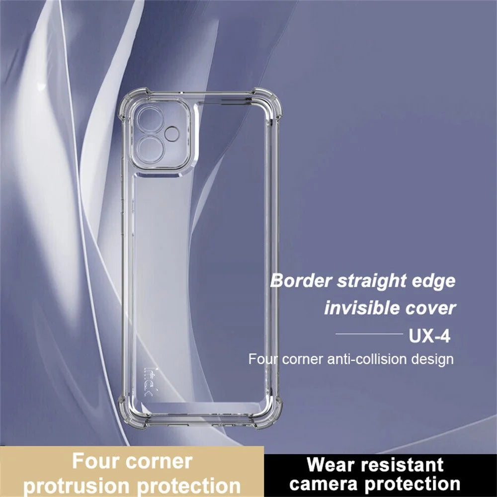 IMAK UX-4 Series for Samsung Galaxy F04 4G / M04 4G / A04e 4G Case Straight Frame Four Corner Shockproof Clear TPU Cover - 2