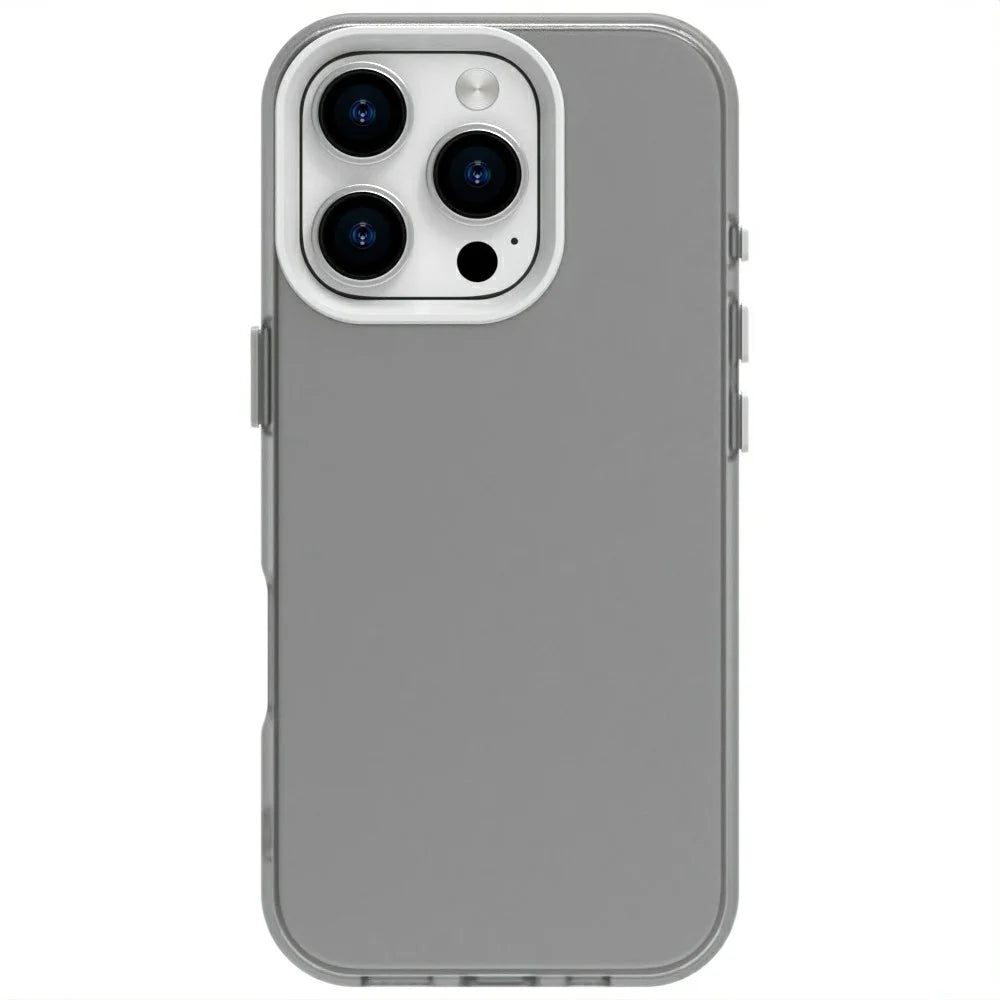 Candy Series For iPhone 16 Pro Case PC+TPU+PET Anti-Drop Phone Cover - White - 1