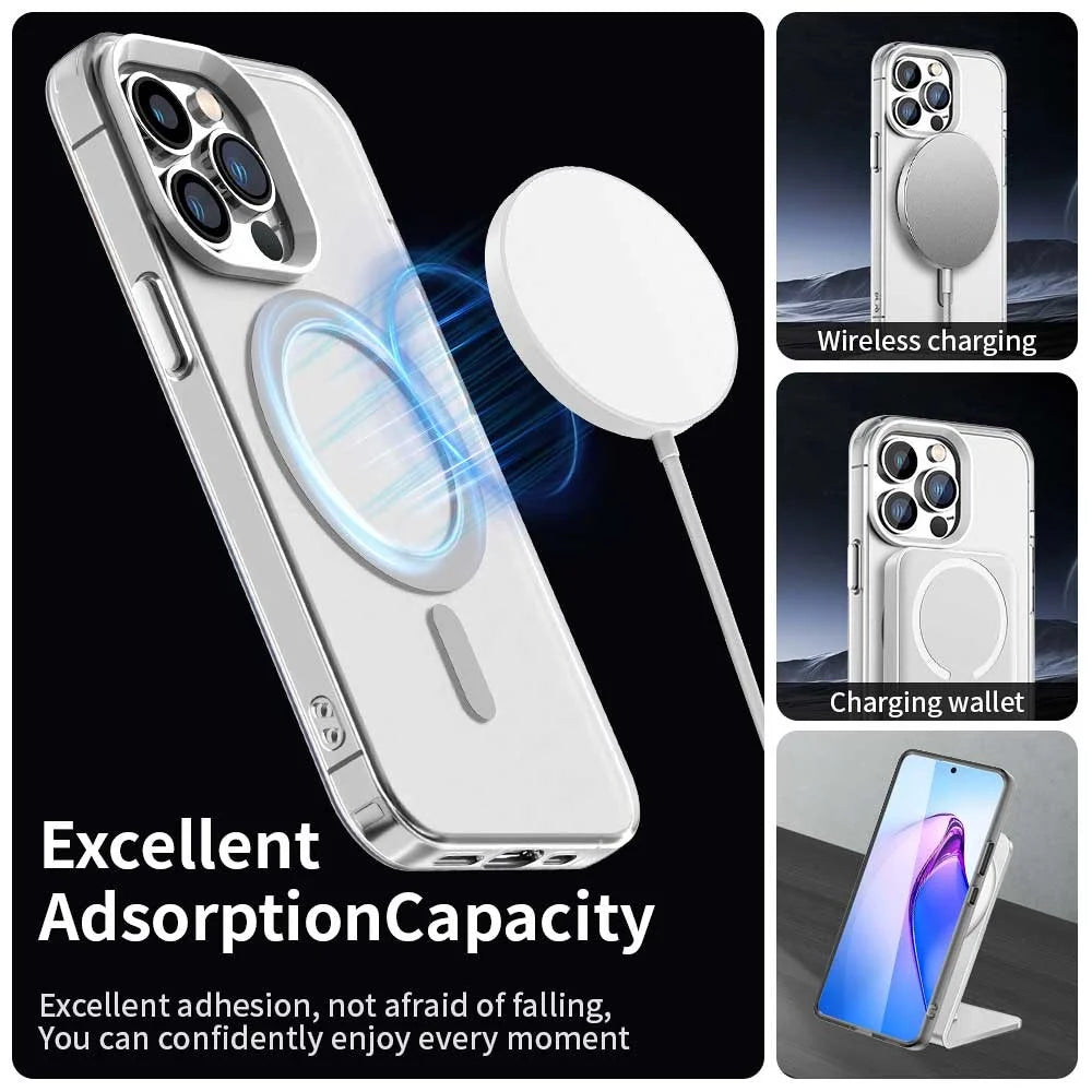 Candy Series For iPhone 13 Pro Max Case Compatible with MagSafe PC+TPU+PET Anti-Drop Phone Cover - White - 3