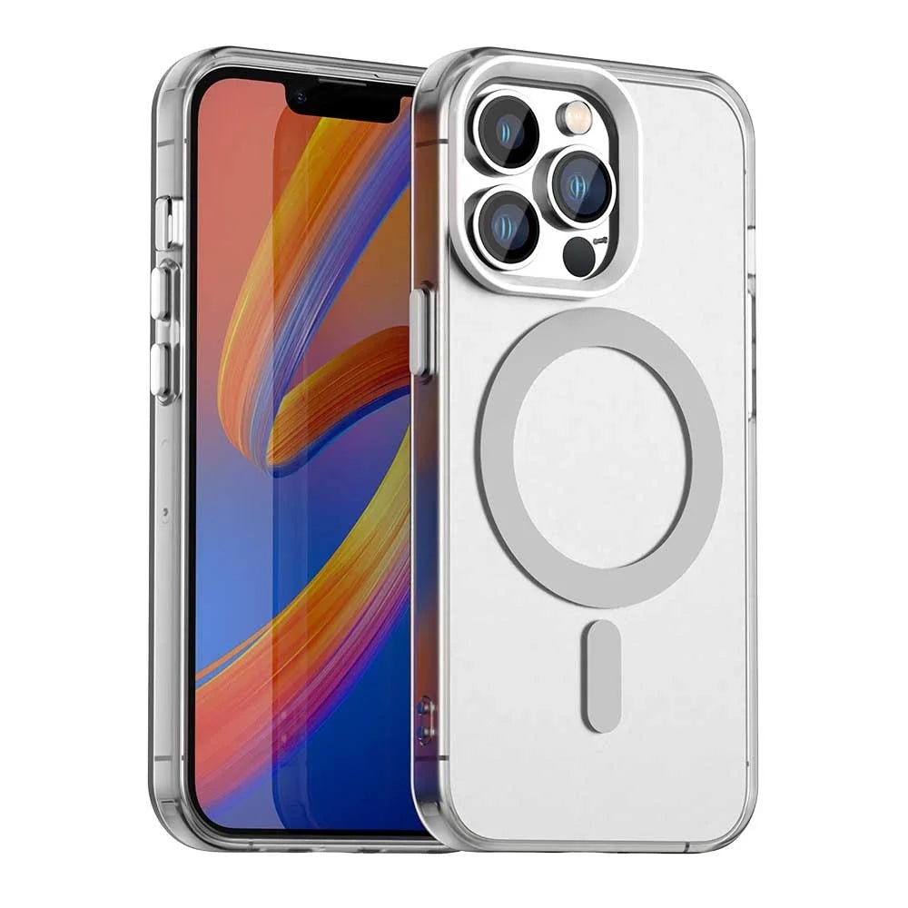 Candy Series For iPhone 13 Pro Case Compatible with MagSafe PC+TPU+PET Anti-Drop Phone Cover - White - 1