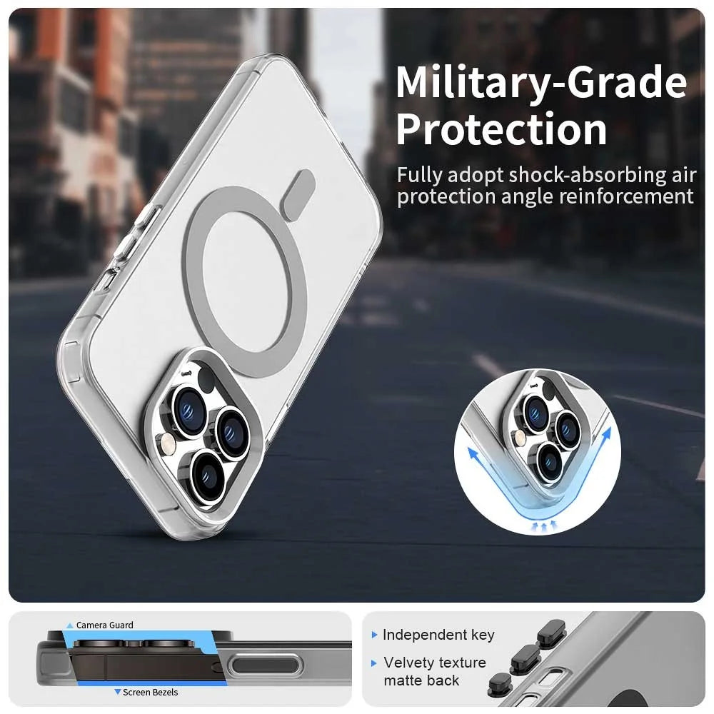 Candy Series For iPhone 13 Pro Case Compatible with MagSafe PC+TPU+PET Anti-Drop Phone Cover - White - 2