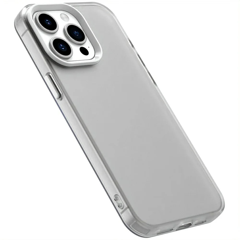 Candy Series For iPhone 15 Pro Case PC+TPU+PET Anti-Drop Phone Cover - White - 5