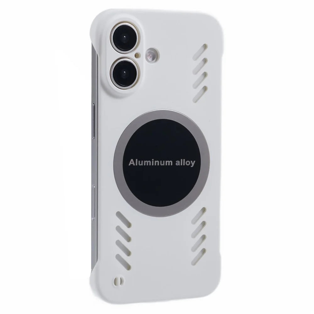 For iPhone 16 Plus Case Hard PC Frameless Heat Dissipation Phone Cover - White - 1
