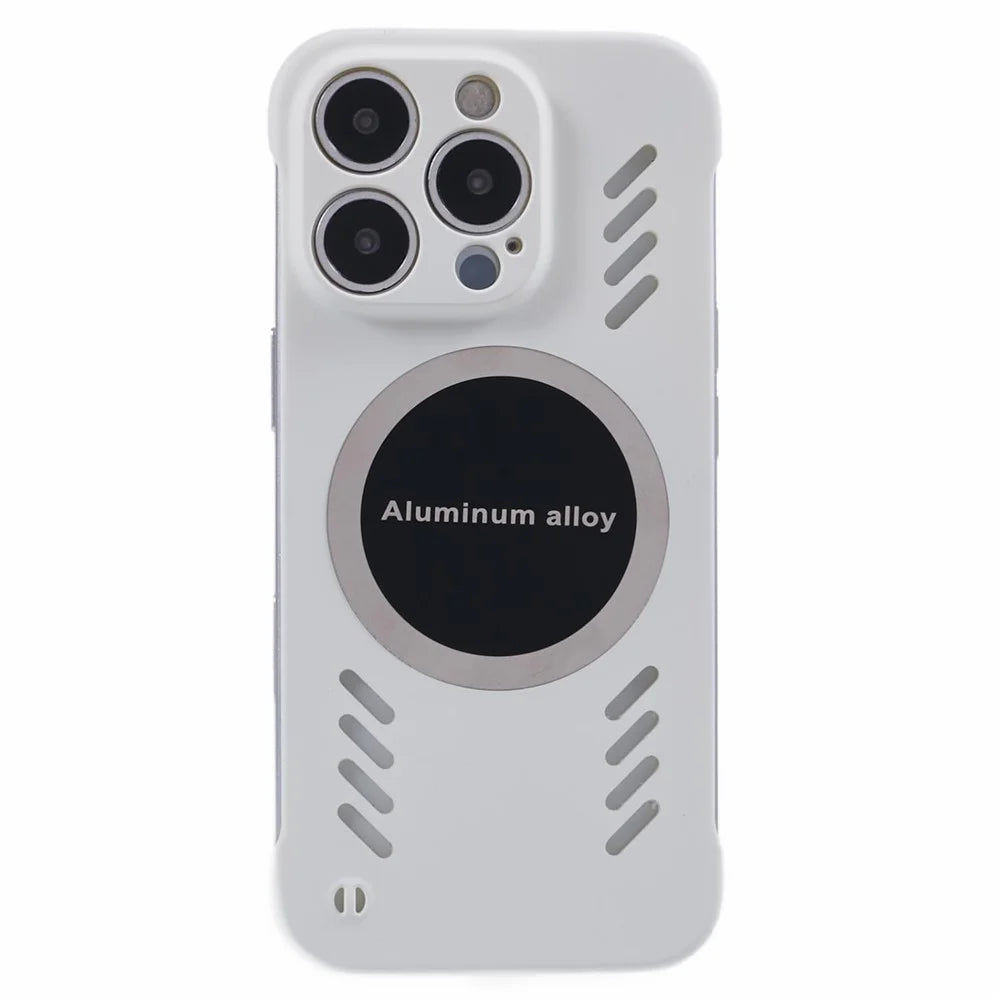 For iPhone 16 Pro Max Case Hard PC Frameless Heat Dissipation Phone Cover - White - 3