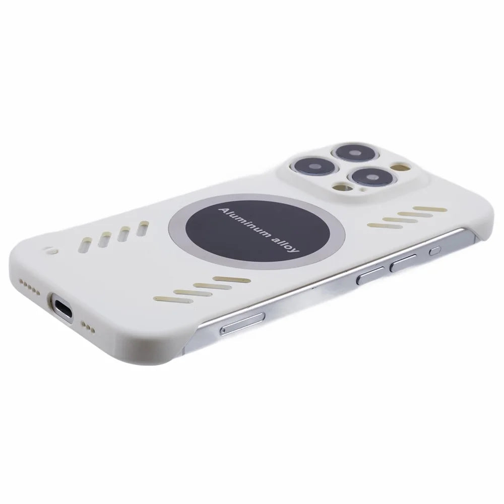 For iPhone 16 Pro Max Case Hard PC Frameless Heat Dissipation Phone Cover - White - 6