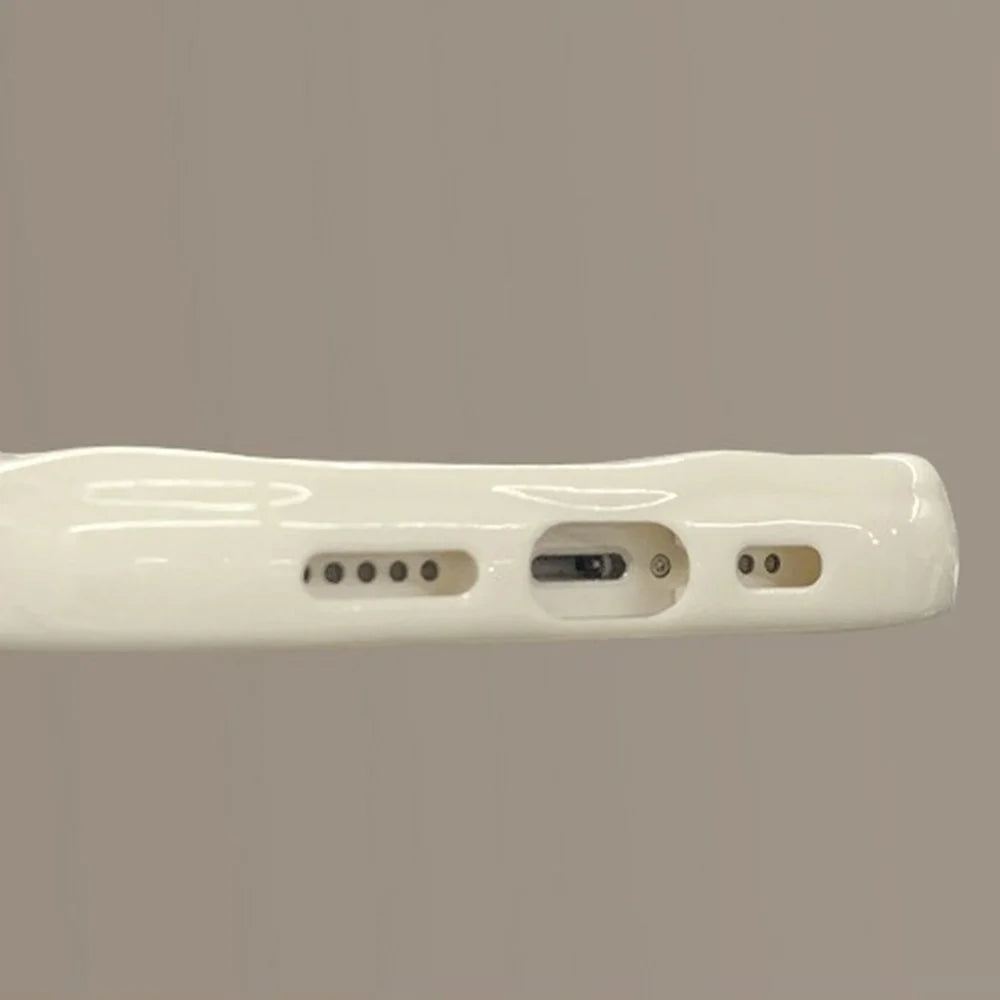 For iPhone 15 Case 3D Heart Design Soft TPU Shockproof Cover - White - 4
