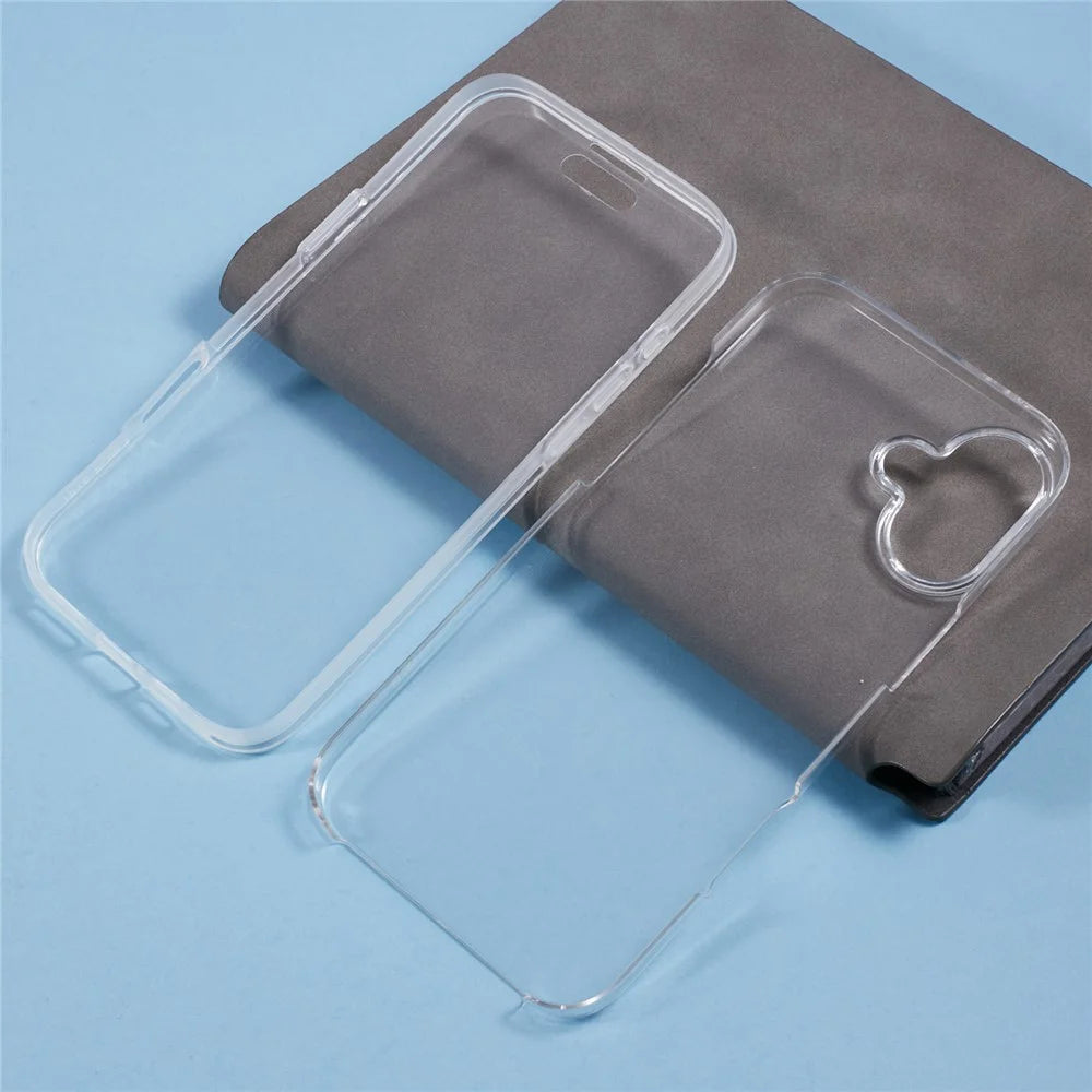 For iPhone 16 Plus Case TPU Frame Clear Acrylic Back Phone Cover with PET Film - 6