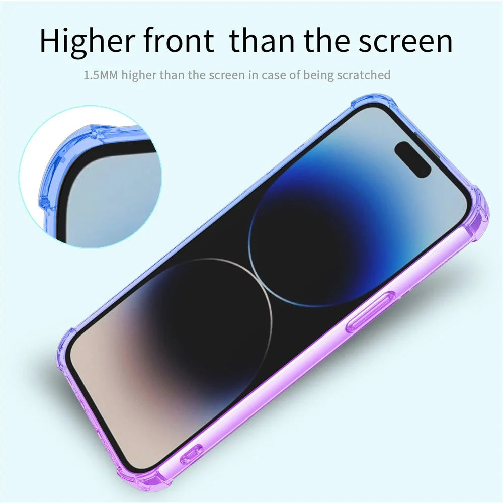 For iPhone 16 Pro Max Case Gradient Color TPU Phone Case Anti-Drop Phone Cover - Purple  /  Blue - 3