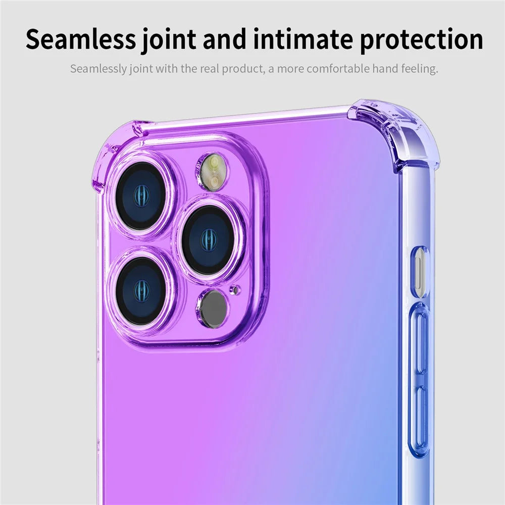 For iPhone 16 Pro Max Case Gradient Color TPU Phone Case Anti-Drop Phone Cover - Purple  /  Blue - 6