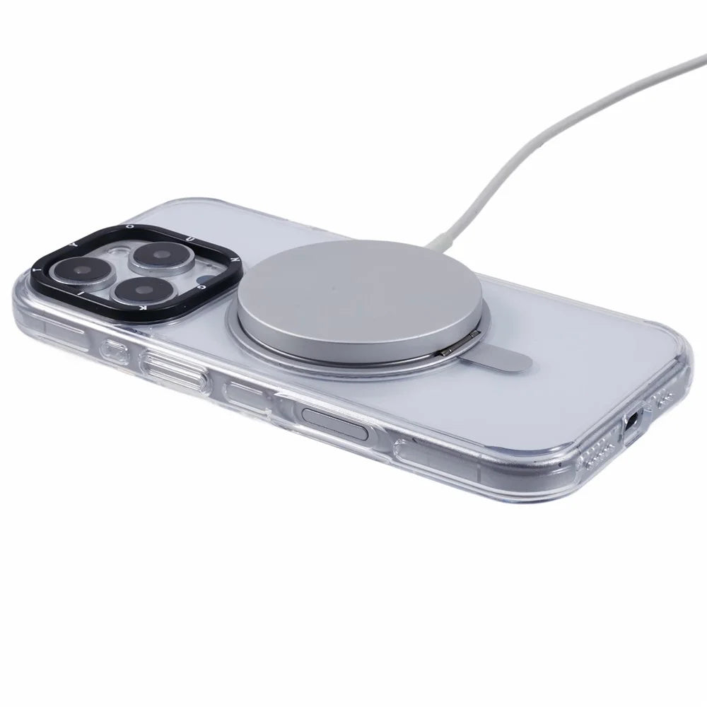 YOUNGKIT For iPhone 16 Pro Max Case Rotating Magnetic Kickstand TPU+PC Phone Cover - 4