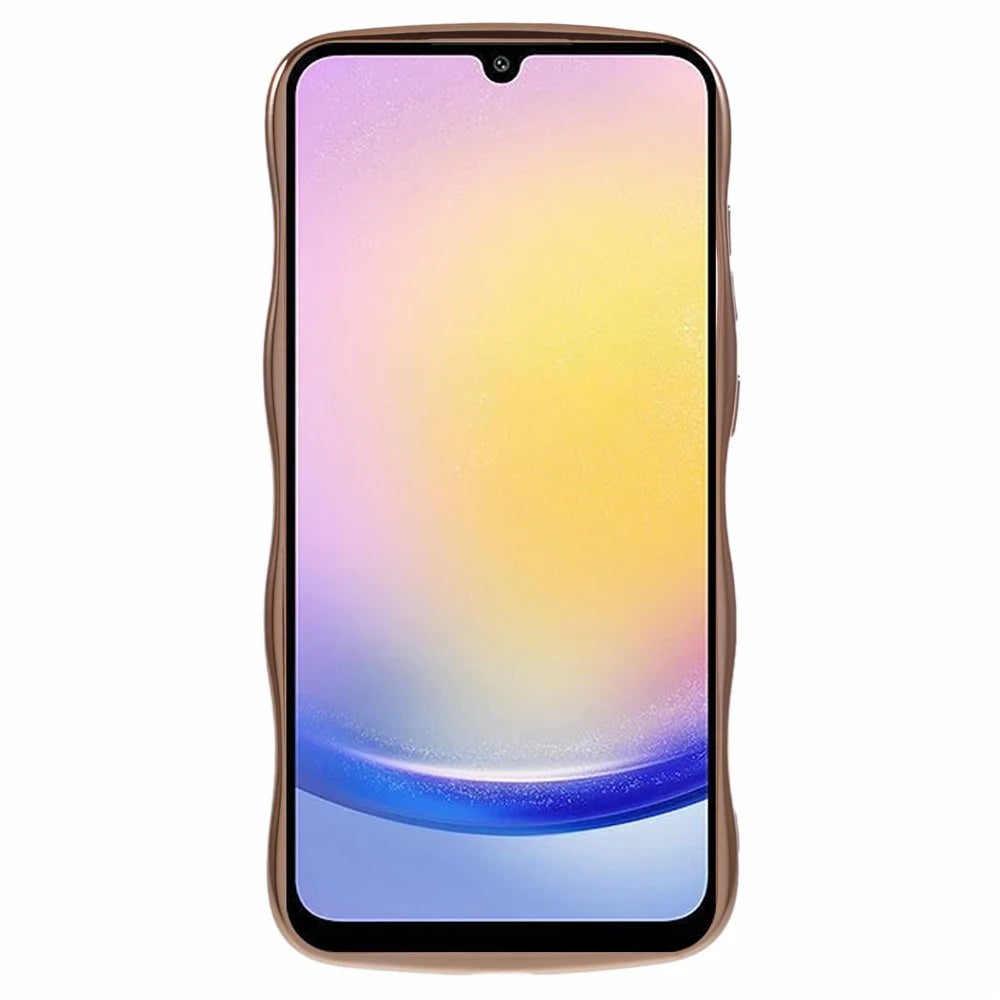 For Samsung Galaxy A34 5G Case Love Hearts TPU Phone Cover Curly Wave Frame Large Window - Ivory White - 2