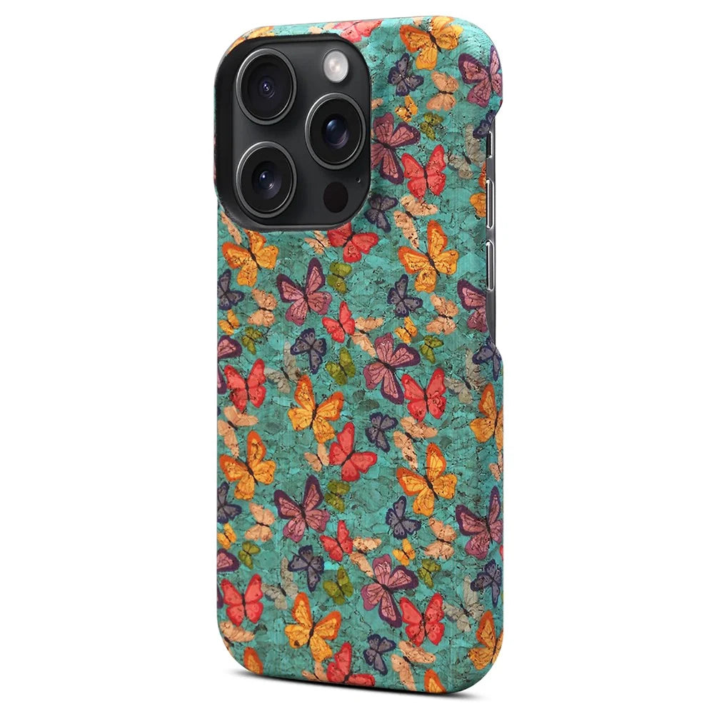 DENIOR For iPhone 16 Pro Case Pattern Printed PU Leather+PC Phone Cover - Blue - 1