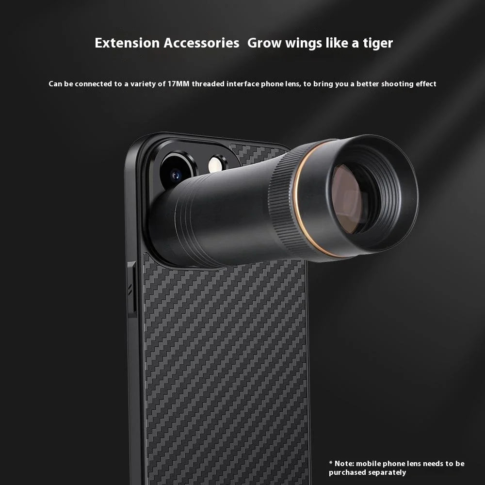 For iPhone 15 Pro Case PC+TPU+Aluminium Alloy Phone Cover with 17mm Lens Backplate - Black - 4