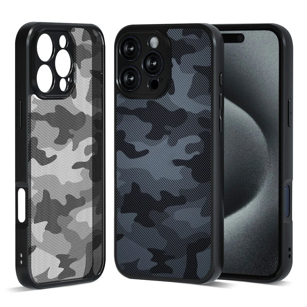 IBMRS For iPhone 16 Pro Case TPU + PC Heavy Duty Shockproof Phone Cover Camera Protection - Artistic Camouflage - 1
