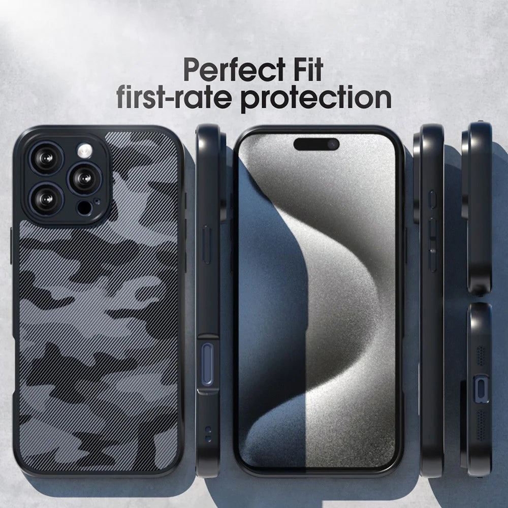 IBMRS For iPhone 16 Pro Case TPU + PC Heavy Duty Shockproof Phone Cover Camera Protection - Artistic Camouflage - 7