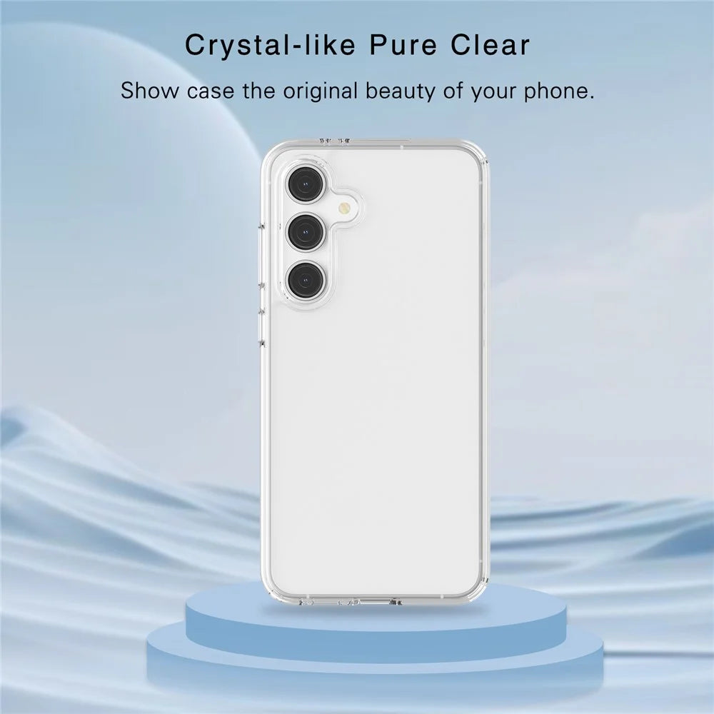 For Samsung Galaxy S24 FE Case PC + TPU Shockproof Clear Phone Cover - Transparent White - 6