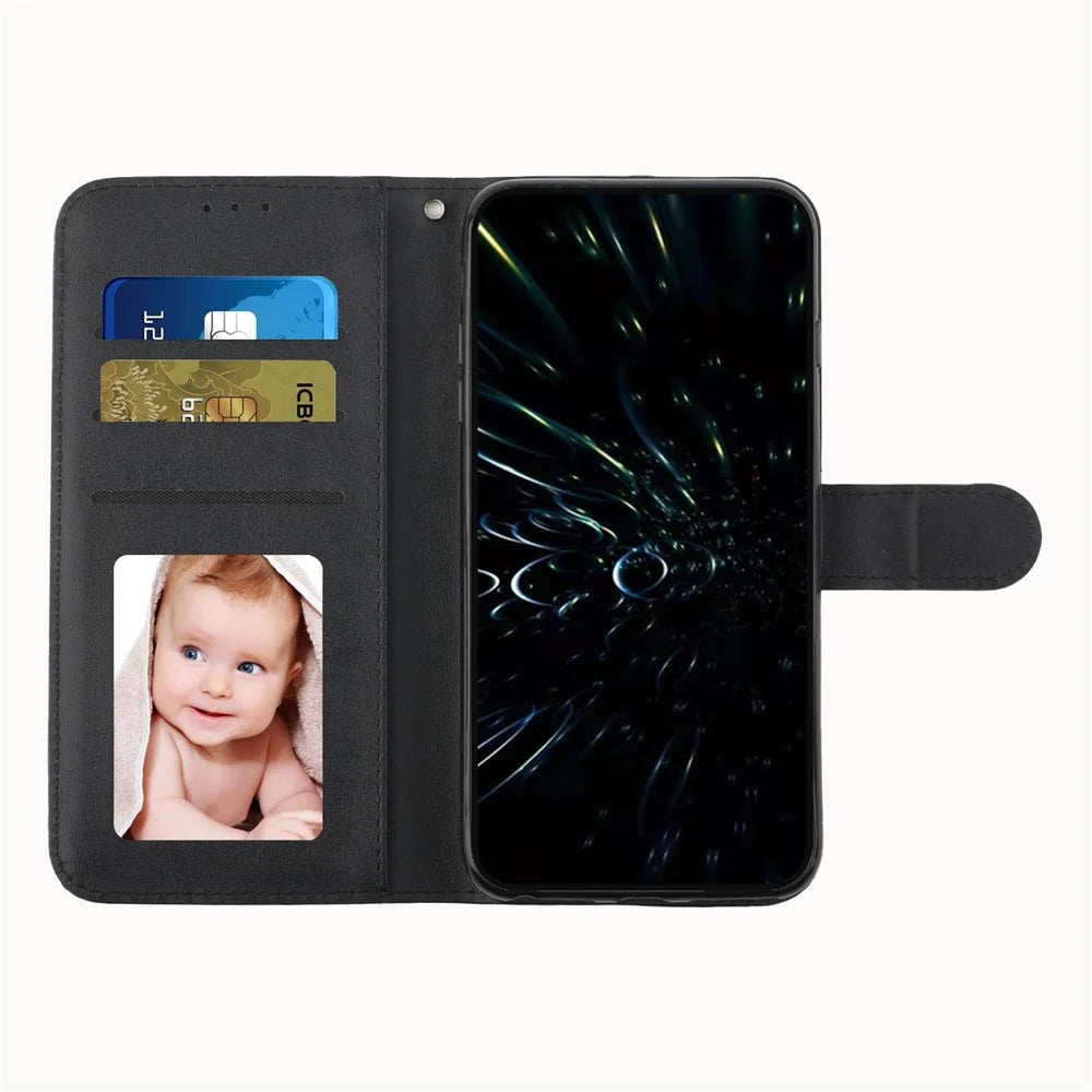 For Infinix Hot 50 4G Case Stand Flip Protective Leather Phone Cover - Black - 2