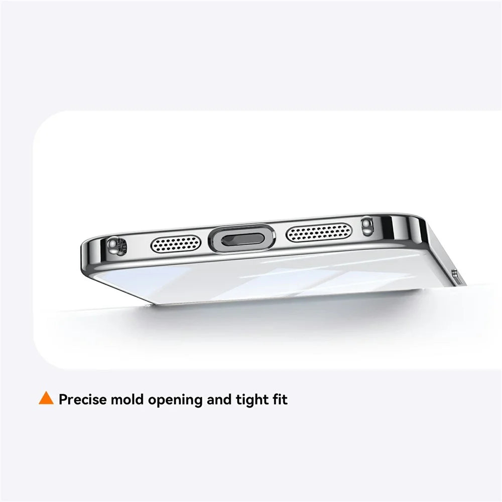 SULADA For iPhone 16 Plus Case Electroplating Ultra Clear Soft TPU Phone Cover with PU Wrist Strap - White - 4