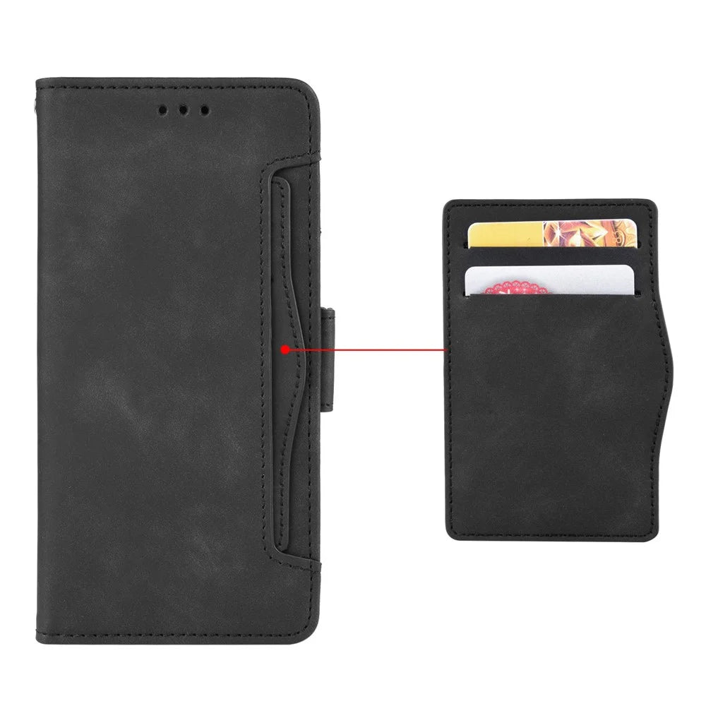 For Umidigi G9 5G / G9A 4G / G9C 4G / G9T 4G / Note 90C / Note 90A / Note 90 Leather Case Phone Wallet Cover with Multiple Card Slots - Black - 4