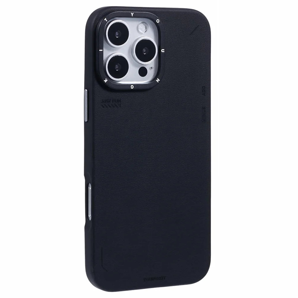 YOUNGKIT For iPhone 16 Pro Max Case Compatible with MagSafe PU Leather + PC Phone Cover - Black - 1