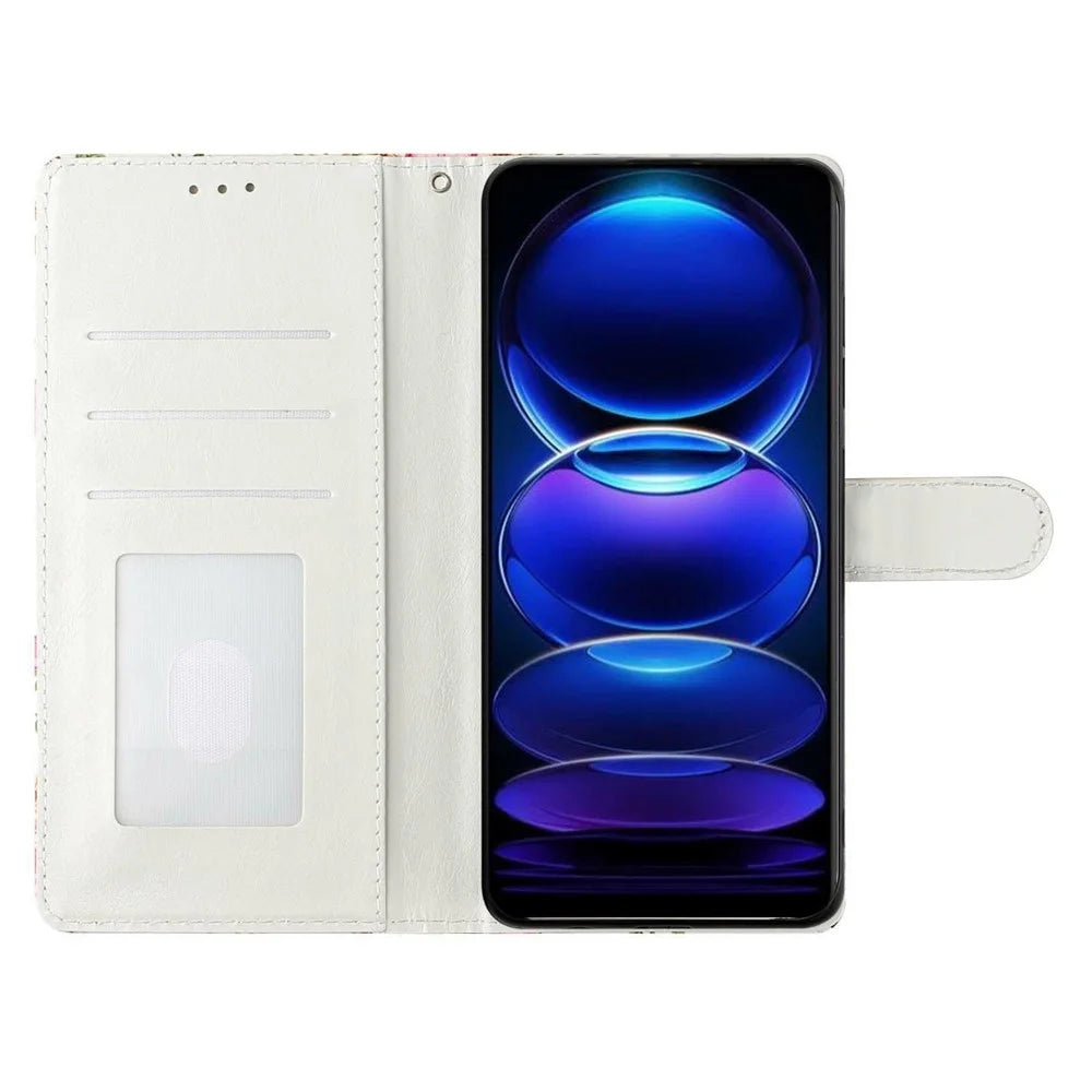For Samsung Galaxy S25 Case PU Leather 3D Pattern Printing Wallet Phone Cover - Pink Blue Marble - 3