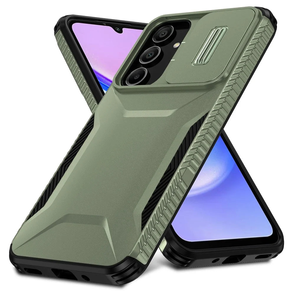 For Samsung Galaxy A16 5G / A16 4G Case Camshield TPU+PC Phone Cover Non-Slip Side Edge - Green - 2
