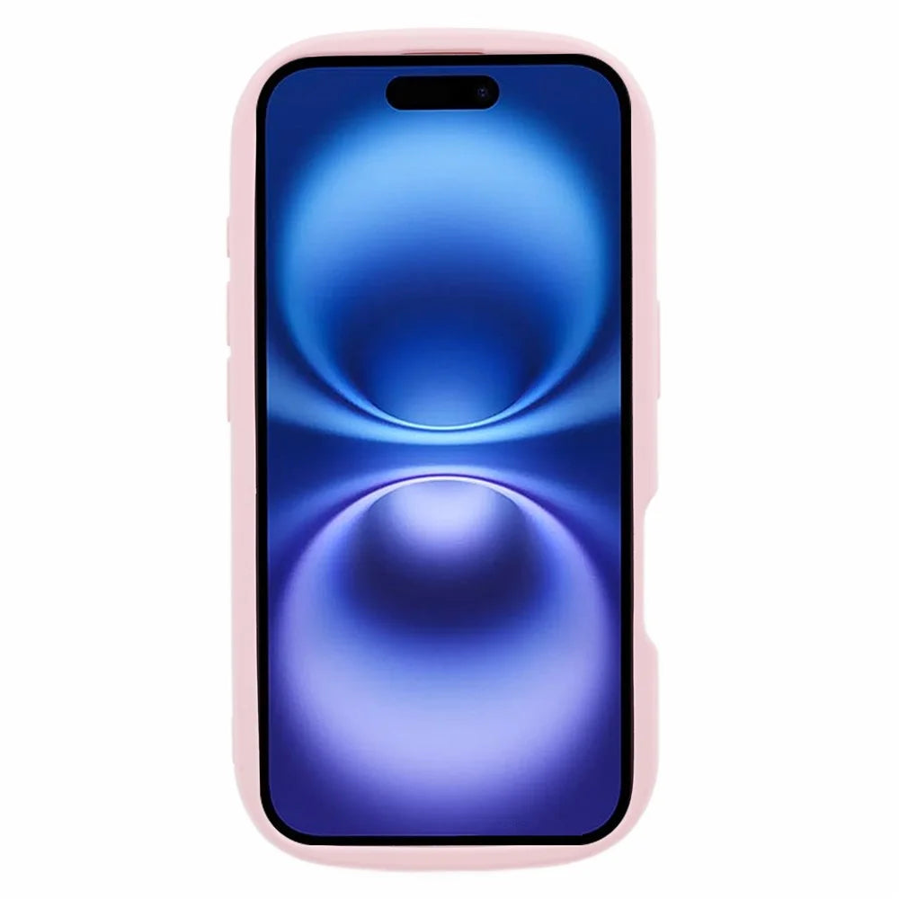 For iPhone 16 Plus Case Candy Color Phone Shell Rubberized TPU Cover - Pink - 2