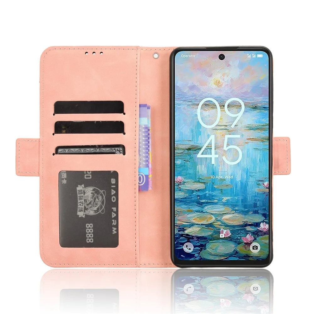 For TCL 50 Pro Nxtpaper 5G / 50 Nxtpaper 5G / TCL P10 / 60 XE NxtPaper 5G Leather Case Phone Wallet Cover with Multiple Card Slots - Pink - 3