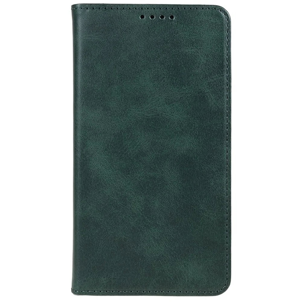 For Samsung Galaxy S25+ Case Strong Magnetic PU Leather Phone Cover Calf Texture - Green - 6