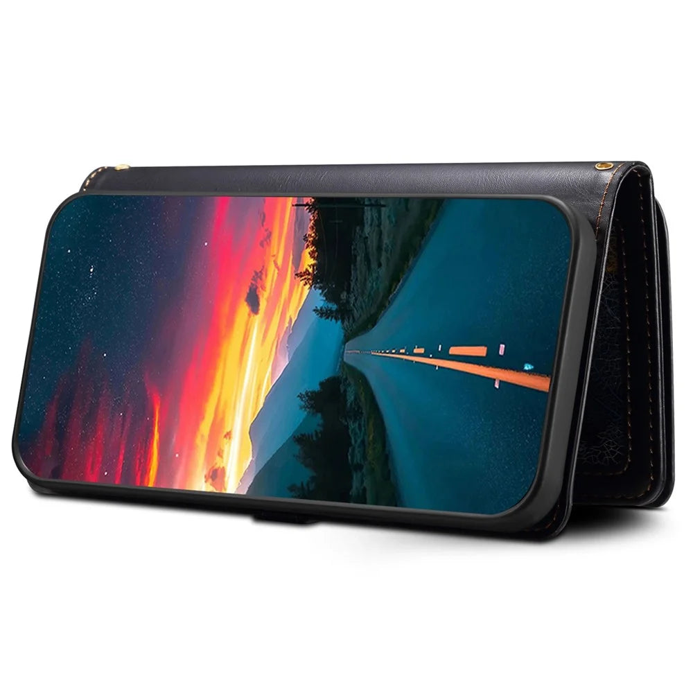 ESEBLE Galaxy Series For Samsung Galaxy S25+ Case Leather Zipper Phone Cover RFID Blocking - Black - 5
