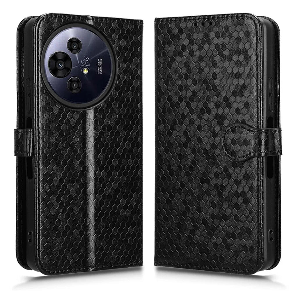 For TCL 50 Pro Nxtpaper 5G  /  50 Nxtpaper 5G Wallet Case Dot Pattern Imprint PU Leather Phone Cover - Black - 1