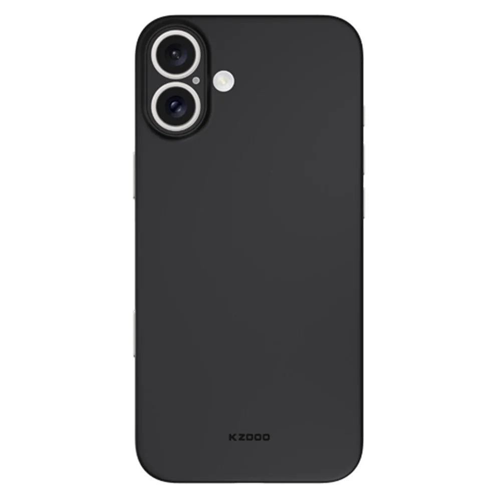 KZDOO Air Skin Series for iPhone 16 Case Frosted Back Ultra Thin PP Phone Cover - Black - 1
