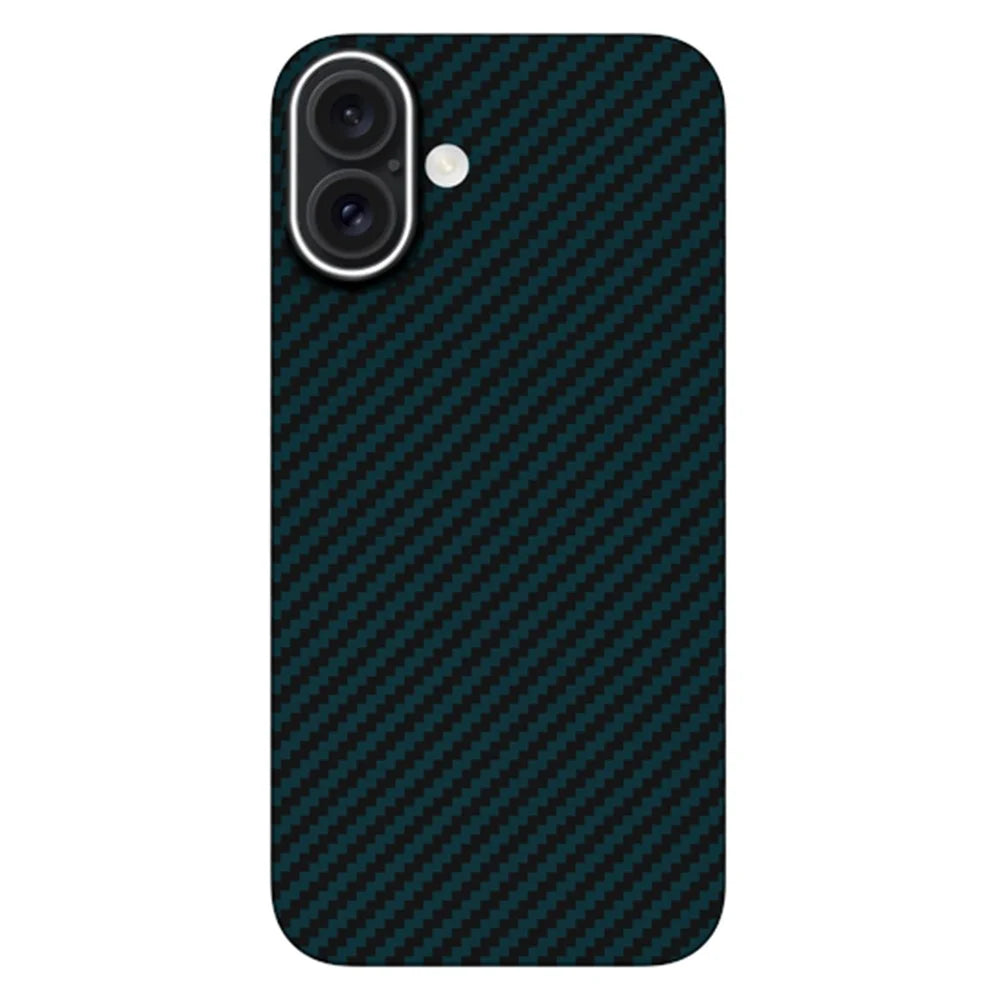 KZDOO For iPhone 16 Plus Case Aramid Fiber Phone Cover Support Wireless Charging - Blue - 1