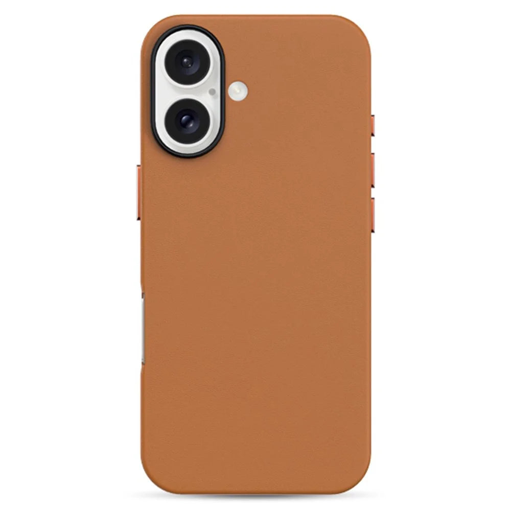 KZDOO For iPhone 16 Case Compatible with MagSafe PU+PC Shockproof Phone Cover - Orange - 1