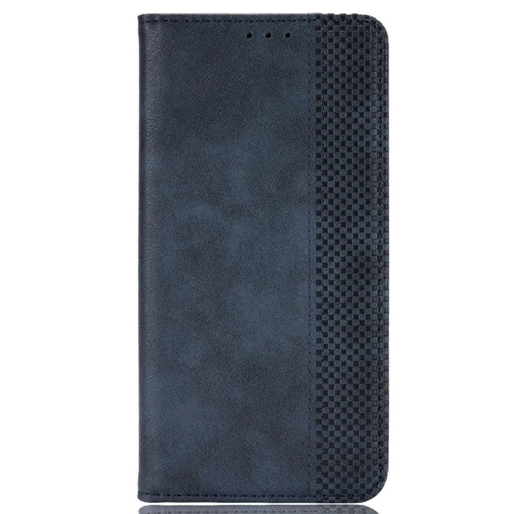 For vivo V40e 5G / iQOO Z9s 5G Leather Case Wallet Stand Retro Texture Phone Cover - Blue - 6