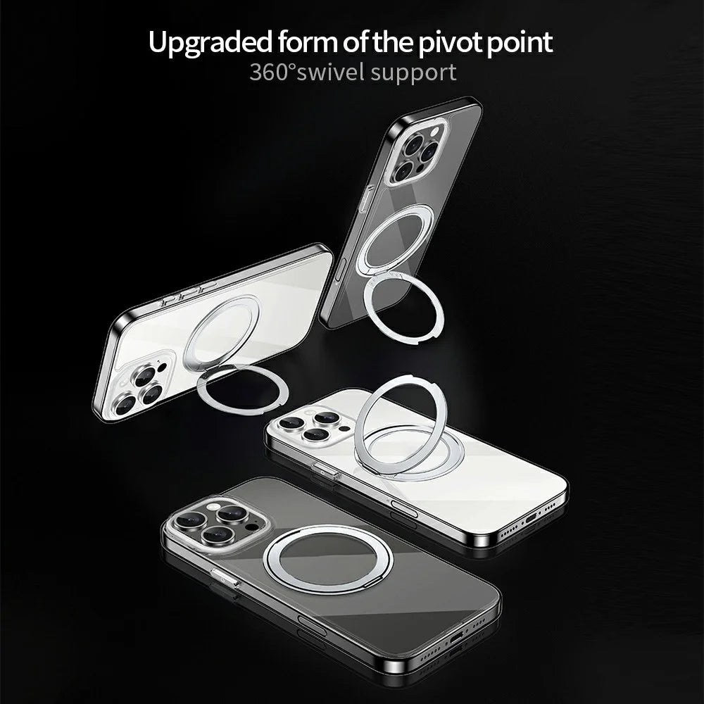 XUNDD Zero Sense Series For iPhone 16 Pro Case Compatible with MagSafe Rotating Kickstand PC+TPU Phone Cover - 2