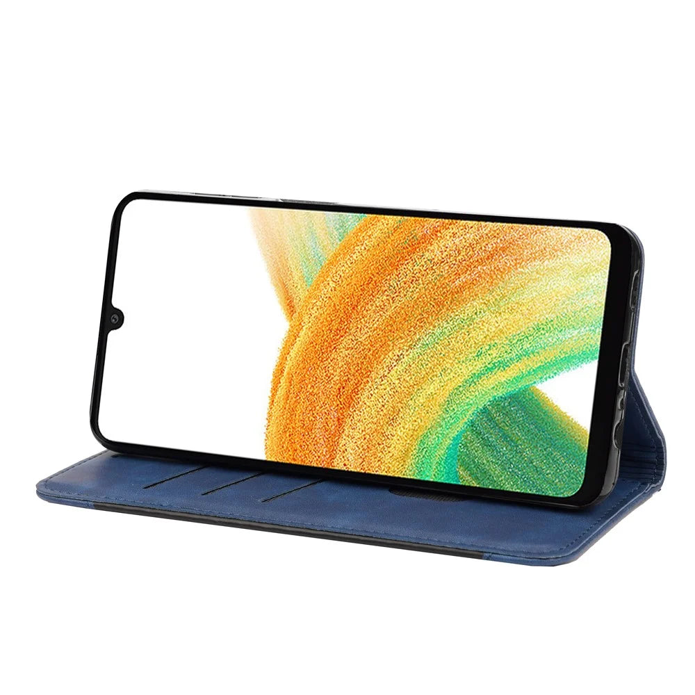 For Samsung Galaxy A16 5G / A16 4G Case PU Leather Shockproof Protection Wallet Phone Cover - Blue - 3