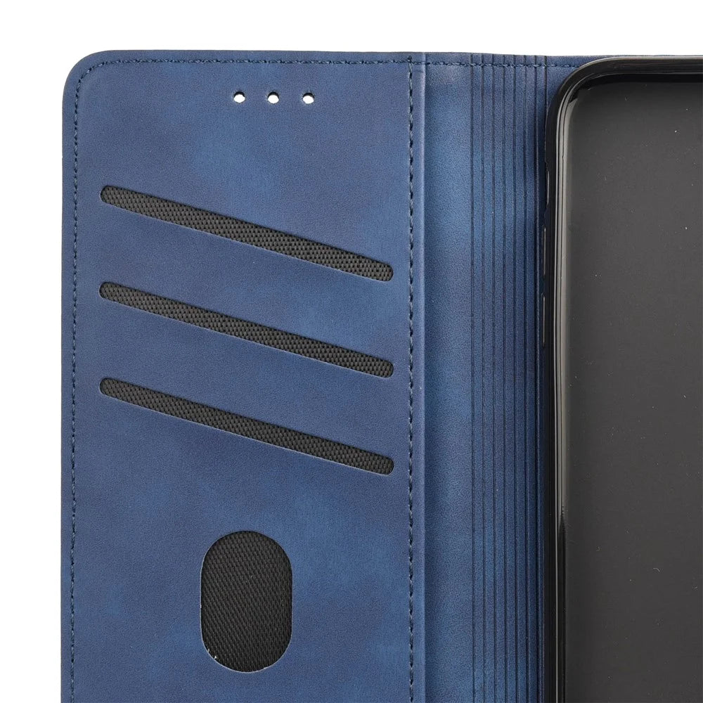 For Samsung Galaxy A16 5G / A16 4G Case PU Leather Shockproof Protection Wallet Phone Cover - Blue - 5