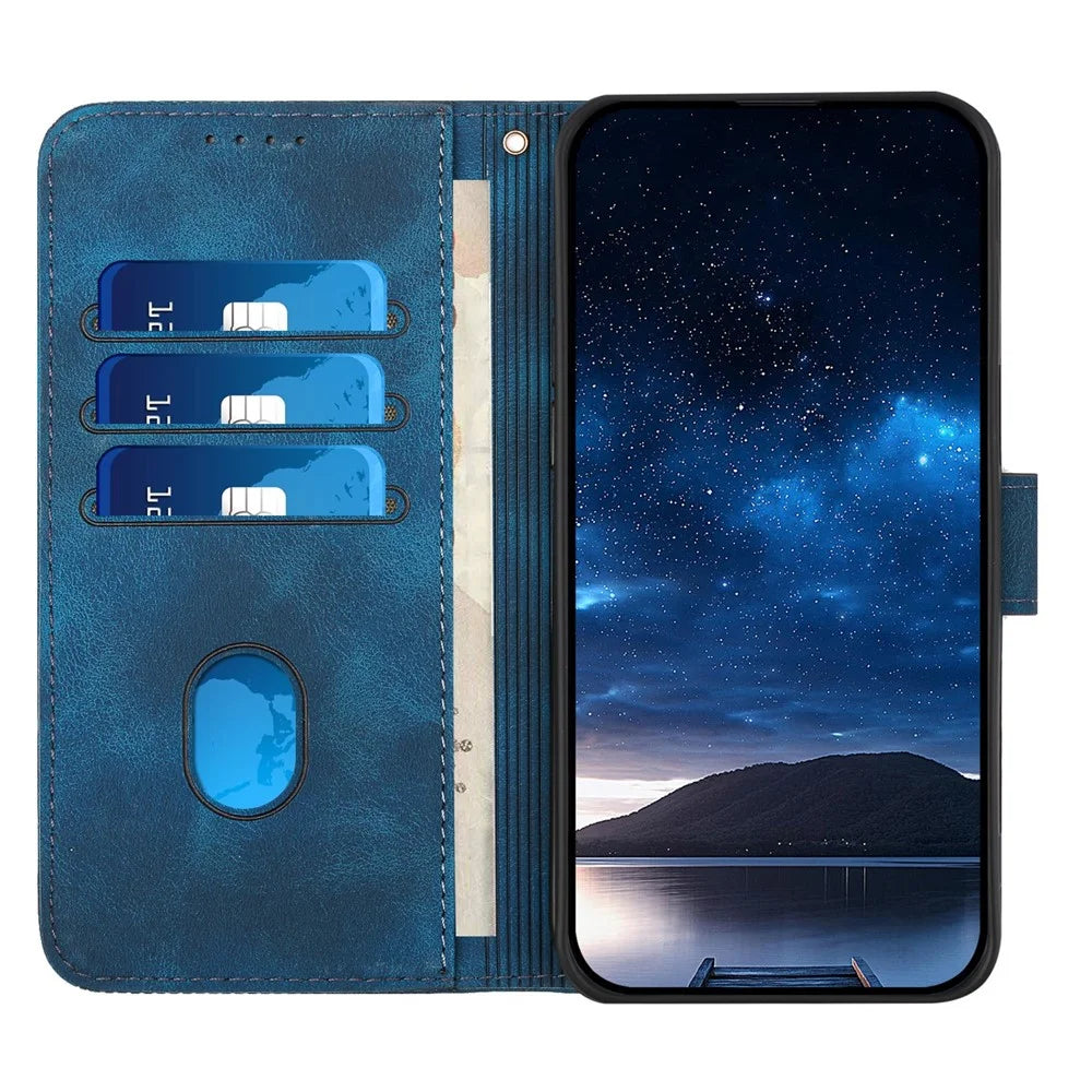 YX0080 For Infinix Hot 50 4G Case Butterfly Imprint Leather Wallet Phone Cover - Sapphire - 2