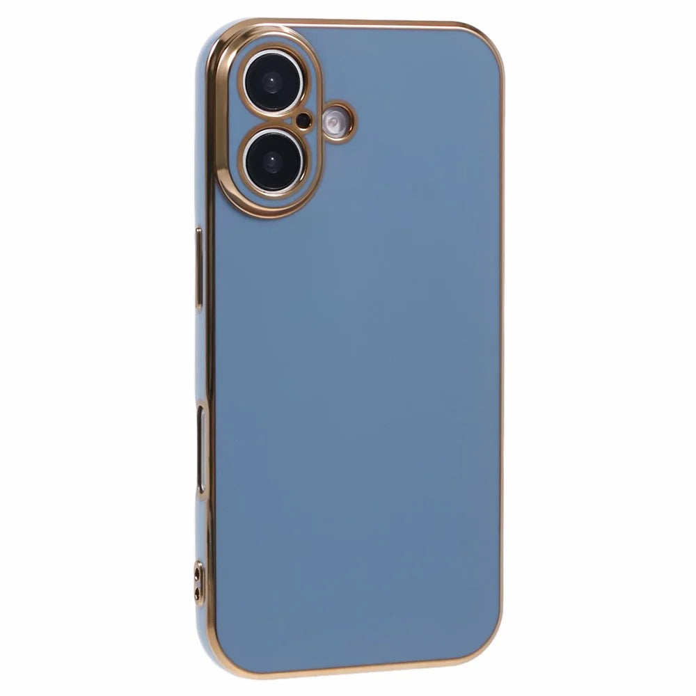 For iPhone 16 Case TPU Slim Fit Shockproof Phone Cover 6D Electroplating - Grey - 1
