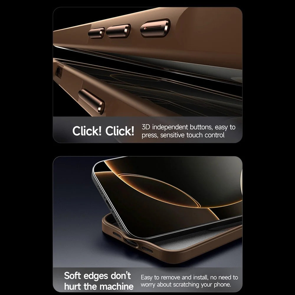 SULADA For iPhone 16 Plus Case Compatible with MagSafe Ultra-Thin PC+TPU Phone Cover - Gold - 4