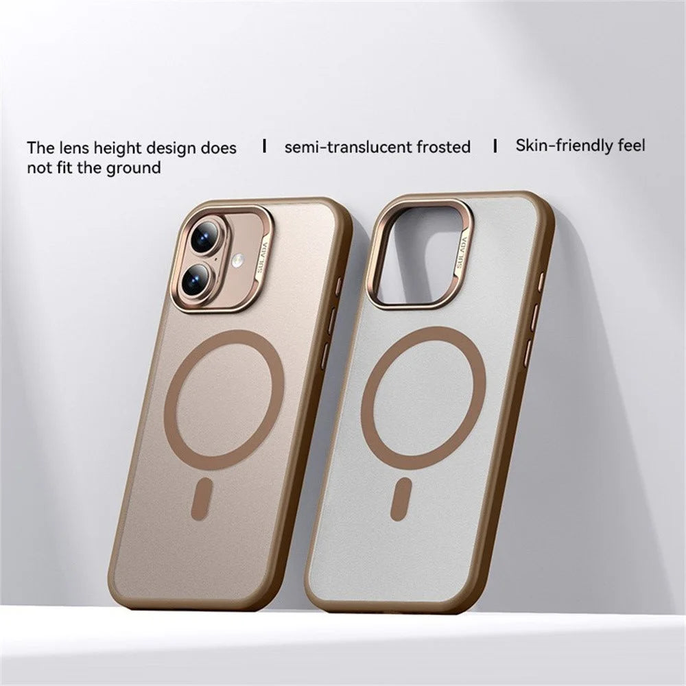 SULADA For iPhone 16 Case Compatible with MagSafe Ultra-Thin PC+TPU Phone Cover - Gold - 2