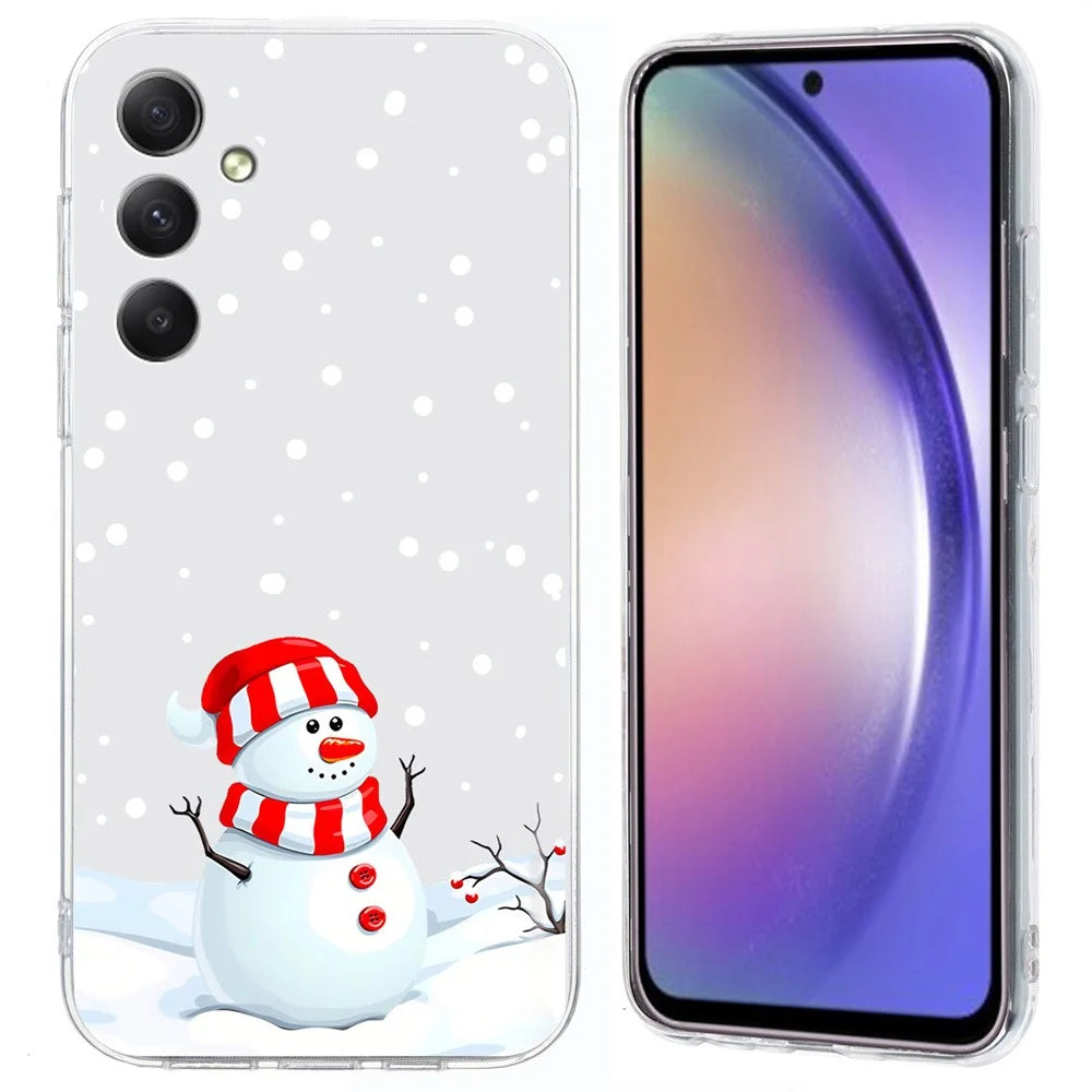 For Samsung Galaxy S25+ / S24+ Case Christmas Pattern Print Soft TPU Phone Protector - Snowman - 1