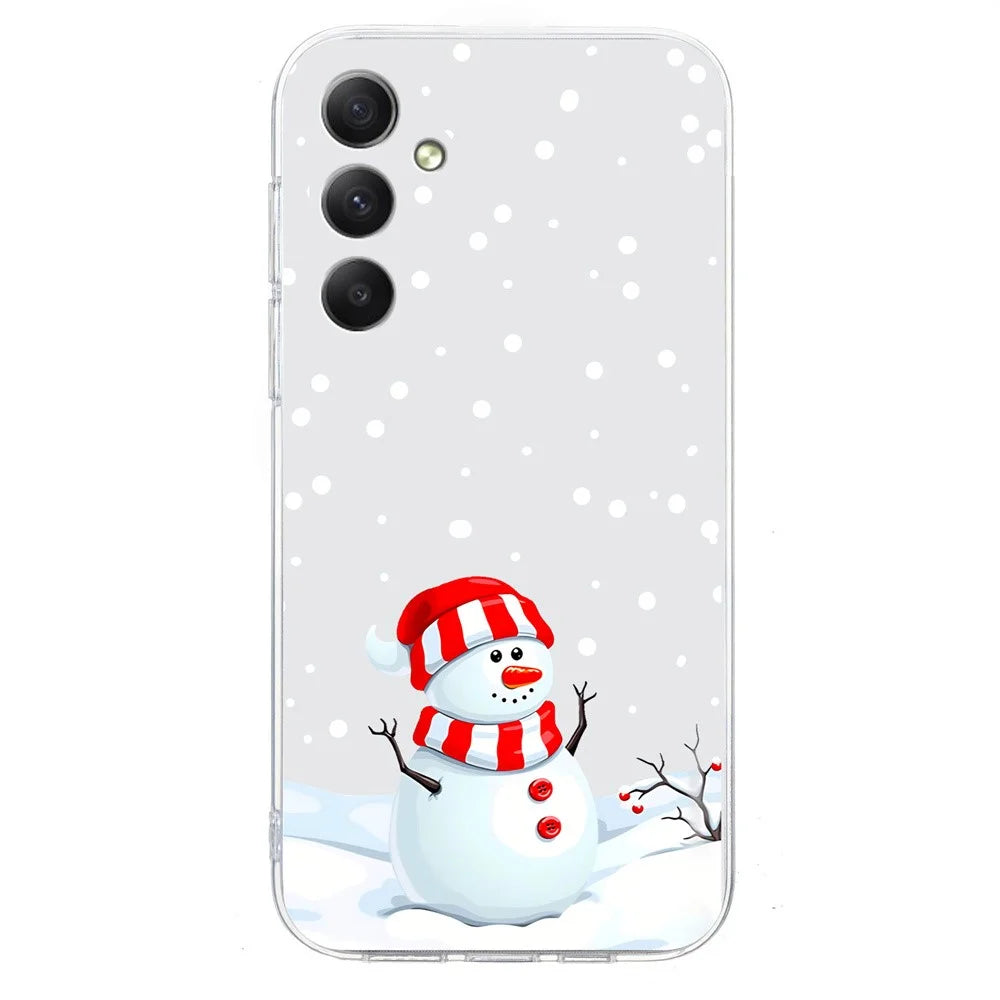 For Samsung Galaxy A55 5G Case Christmas Pattern Print Soft TPU Phone Protector - Snowman - 3
