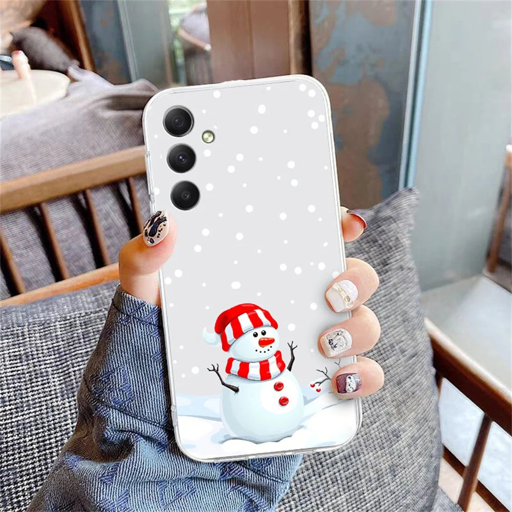 For Samsung Galaxy A55 5G Case Christmas Pattern Print Soft TPU Phone Protector - Snowman - 5