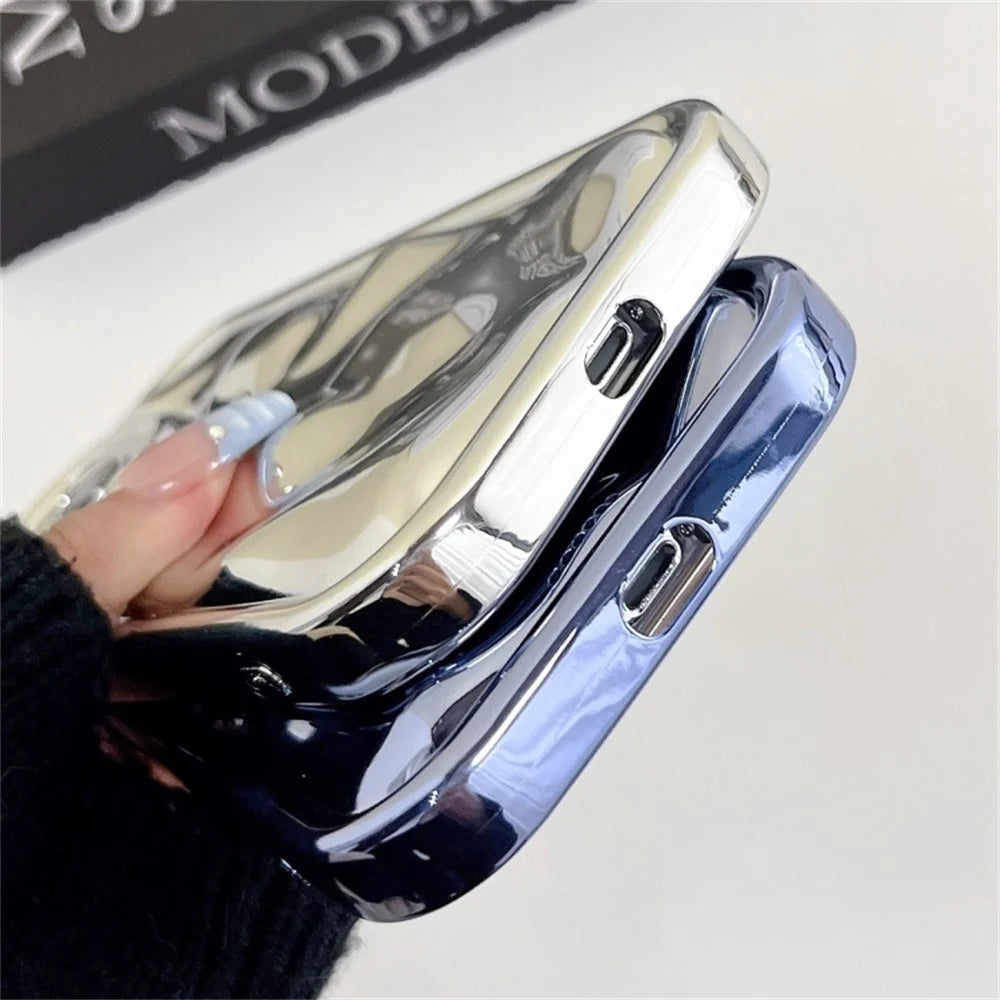 For iPhone 16 Case Electroplated TPU Shell Meteorite Texture Phone Cover - Blue - 3