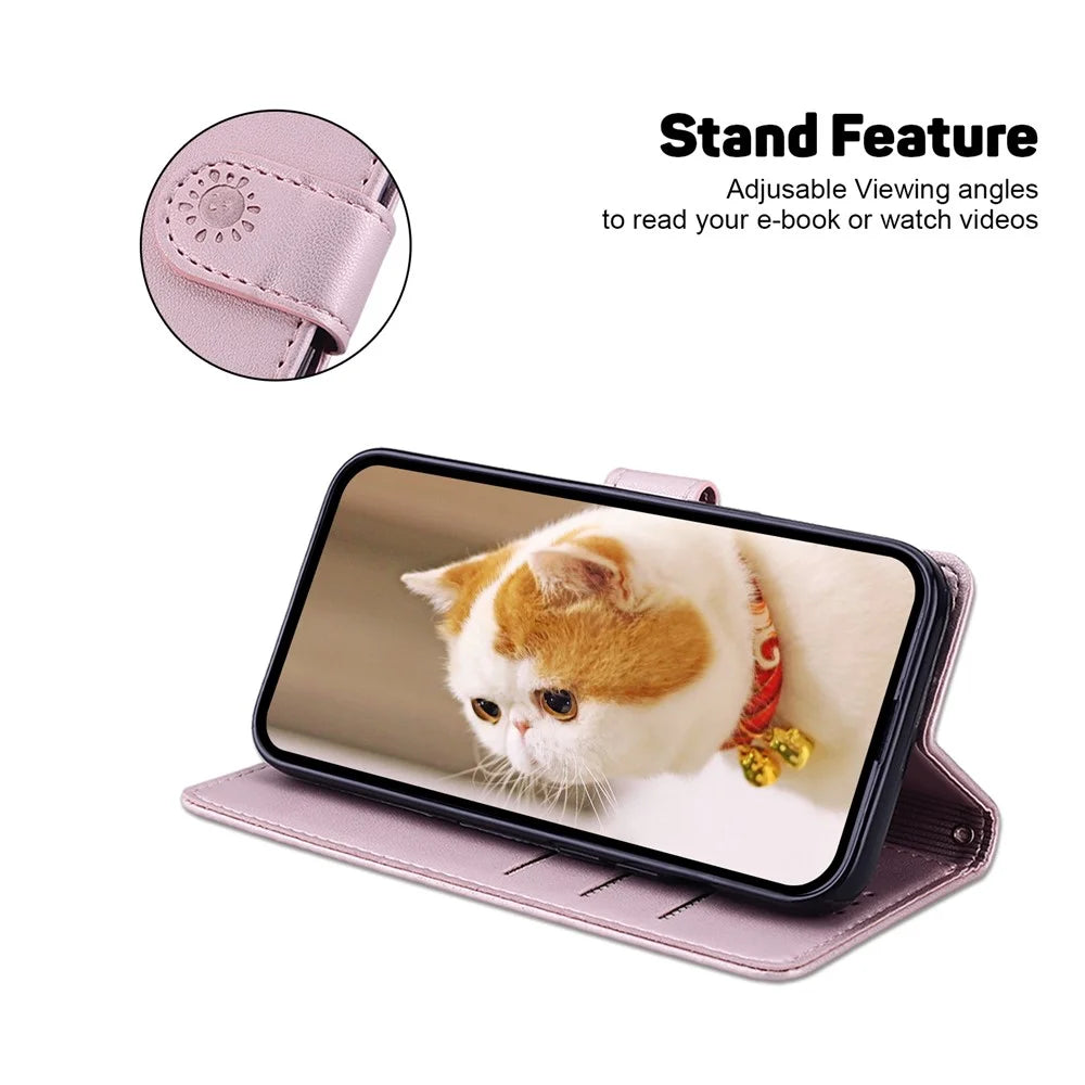 For Samsung Galaxy S25+ Case RFID Blocking Kitten Pattern TPU+PU Leather Phone Cover - Pink - 2